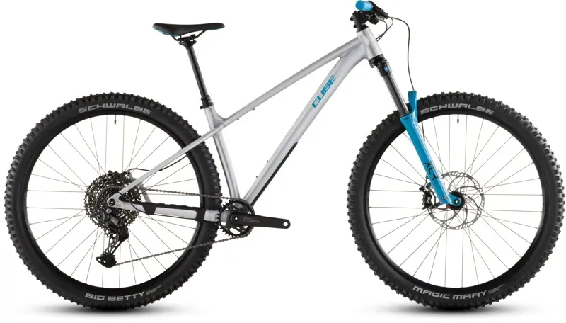 Cube Reaction TM One Mountain Bike In Raw Metal/Blue