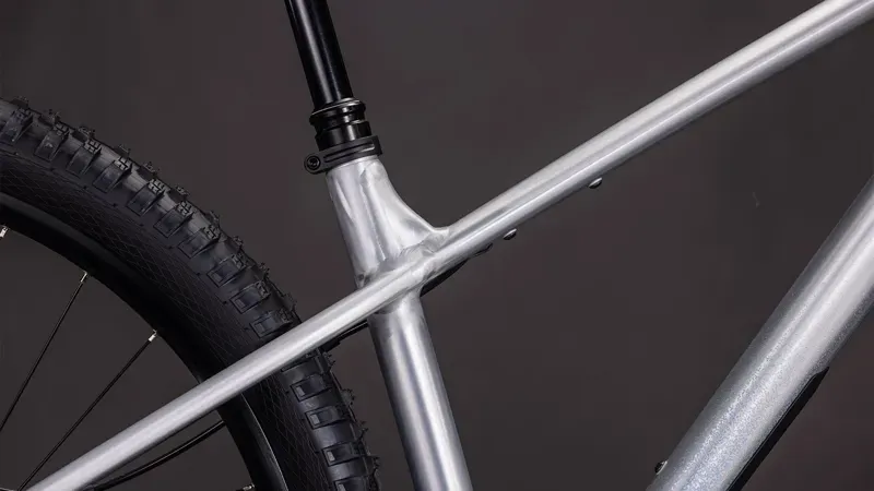 Cube Reaction TM One Mountain Bike In Raw Metal/Blue-5