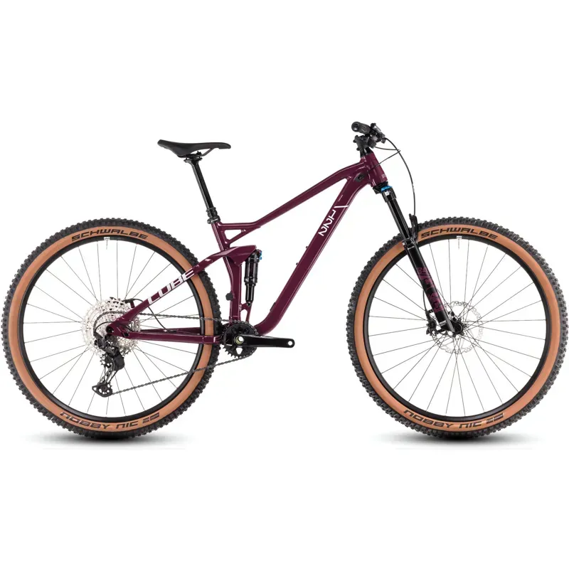 Cube Stereo One22 Race Mountain Bike in Wine/Grey
