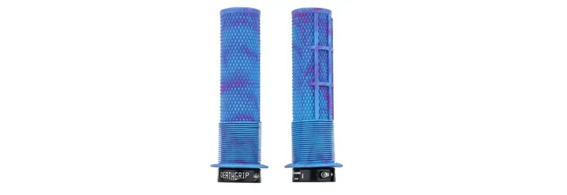 DMR Flanged Thick DeathGrip 2 MTB Handlebar Grips in Blue Marble