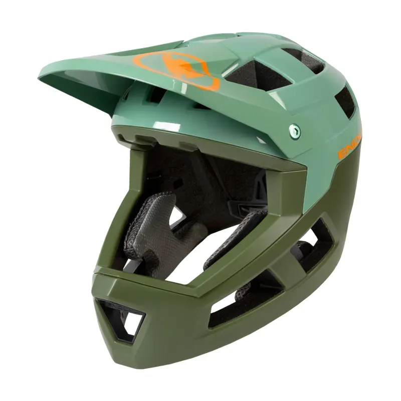 Endura SingleTrack Full Face MIPS Helmet in Tweed Green