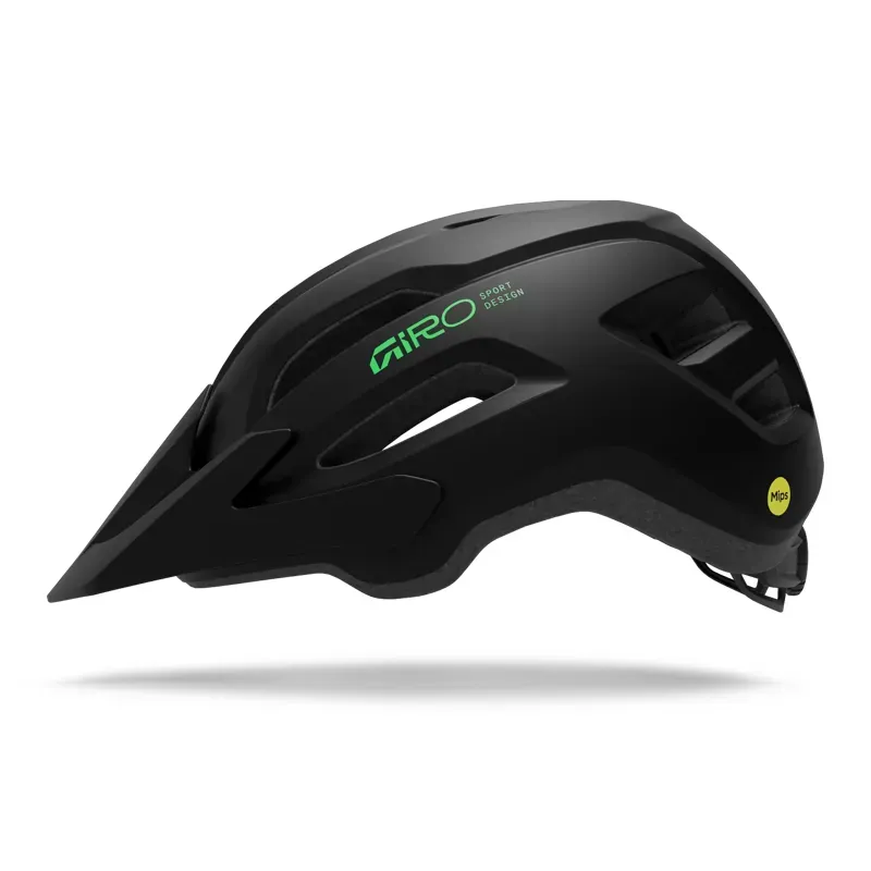 Giro Fixture Mips II Youth Helmet in Black/Green-1