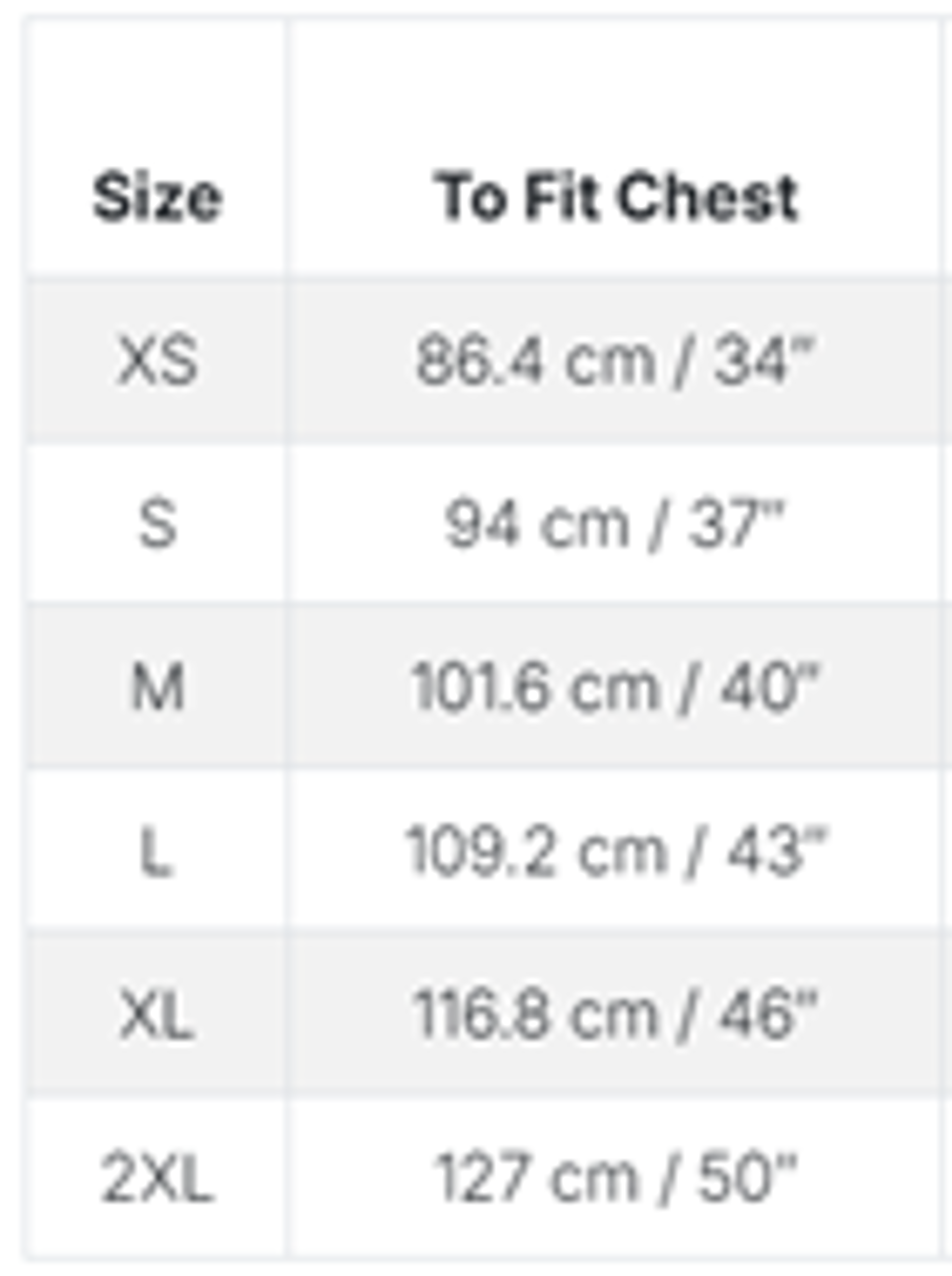 Hoodie size guide