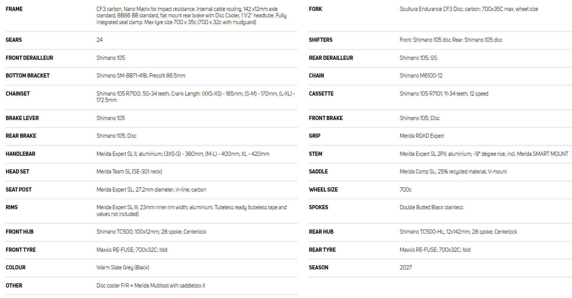 Merida Scultura Endurance 4000 Specs