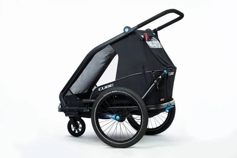 Cube Kids Trailer Double Cmpt Black-1