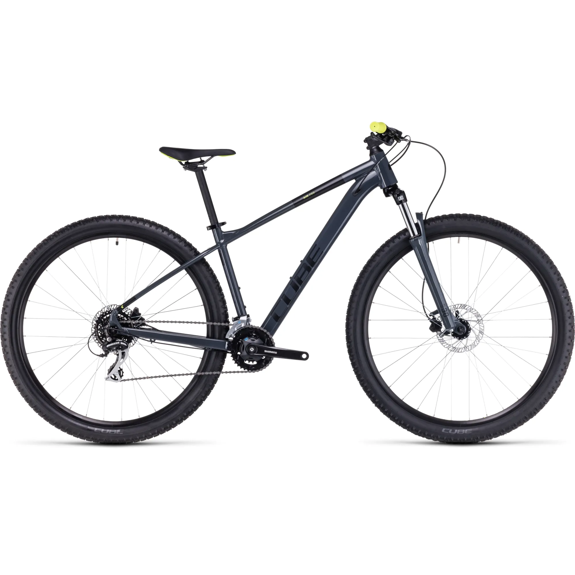Cube Aim Pro Mountain Bike in Grey/Flashyellow - Main Image