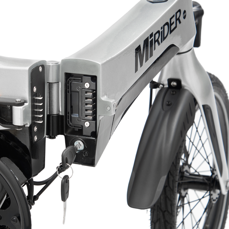 MiRiDER One 16 Folding E-Bike in Platinum Silver Ex Demo-4