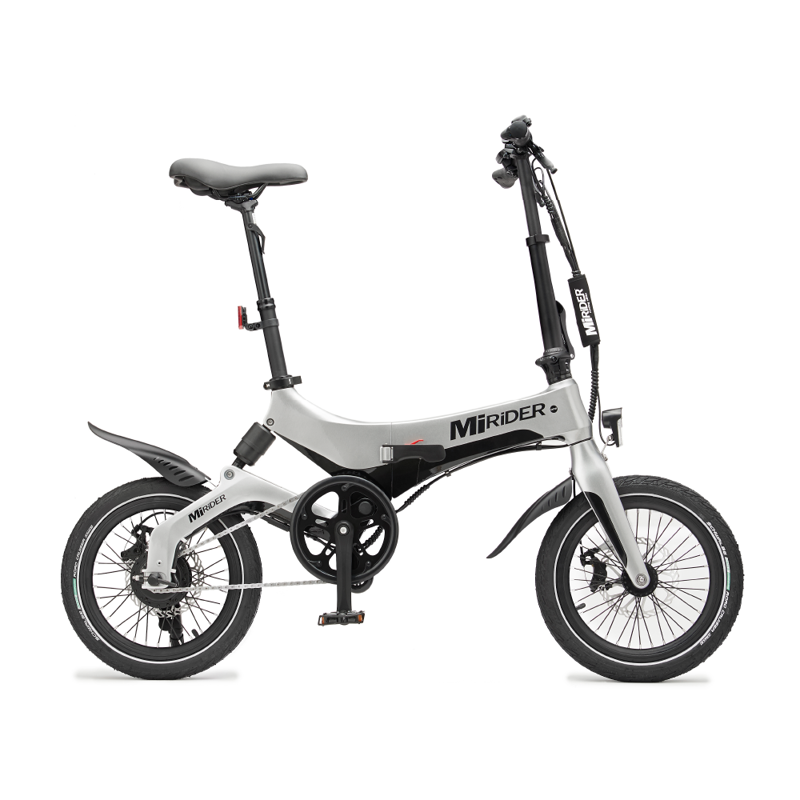 MiRiDER One 16 Folding E-Bike in Platinum Silver Ex Demo