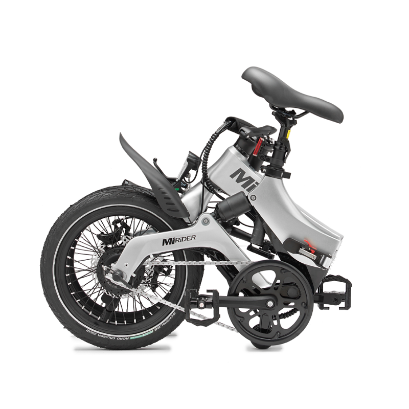 MiRiDER One 16 Folding E-Bike in Platinum Silver Ex Demo-1