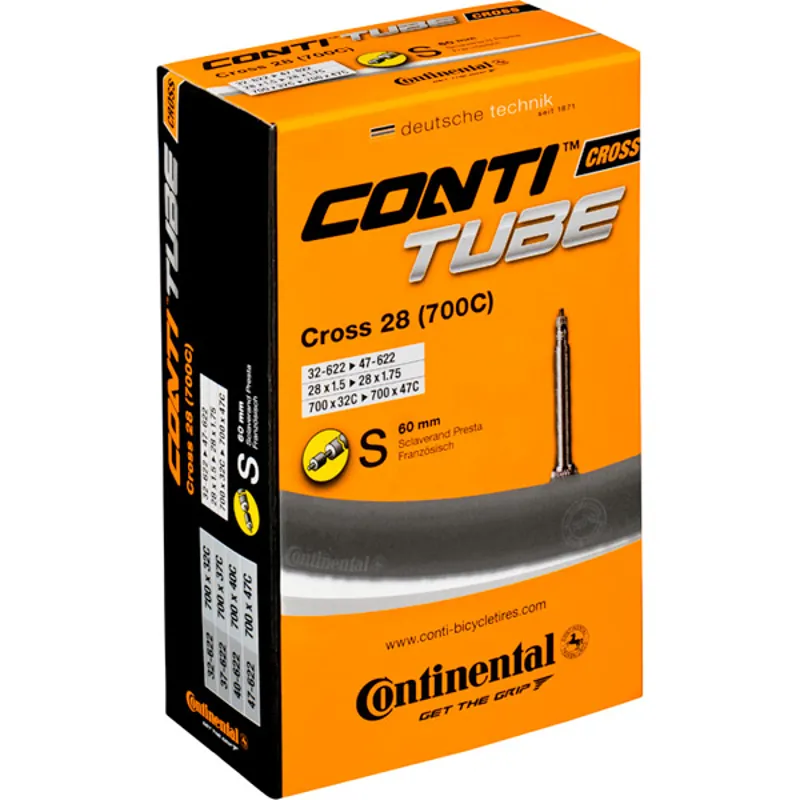 Continental Cross Tube - Presta 60mm Valve: 700X32- 47C BLACK 700x32-47c