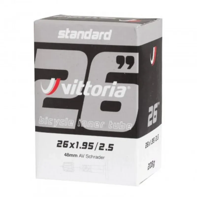 Vittoria Standard 26x1.5/2.0 48mm Schrader Valve Inner Tube in Black